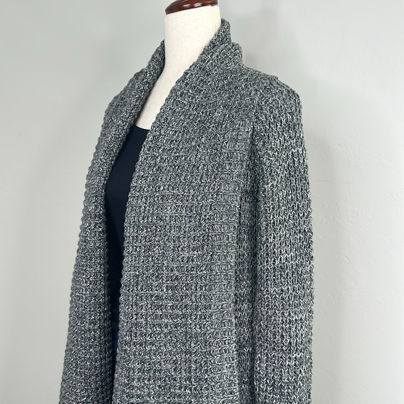Line. Marled Grey Shawl Collar Open Front Cardigan Sweater - Picture 2 of 6